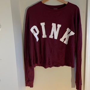 Maroon, Victoria’s Secret PINK, long sleeve tee